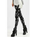 Nahtloser Damen-Leggings mit Skelett Kopf Designs